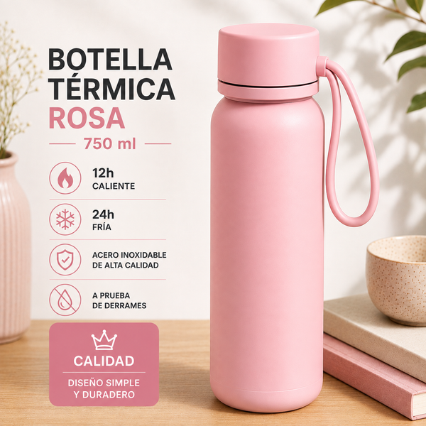 Botella Térmica Rosa 750 ml